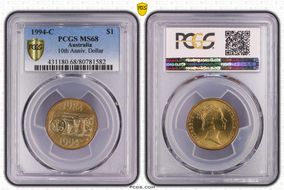 1994-C $1 10th Anniv. Dollar MS68