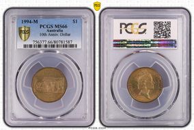 1994-M $1 10th Anniv. Dollar MS66