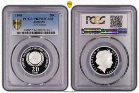 1998 20C United Nations 50th Ann. Ag PR69DCAM