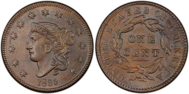 1835 1C Large 8, Stars MS64BN