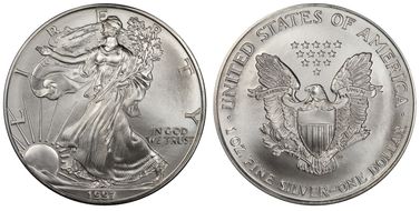 1997 $1 Silver Eagle MS70