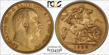 1908-M 1/2 Sov S-3975 XF45