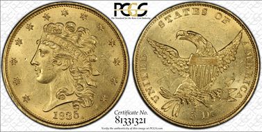 1835 $5 MS63