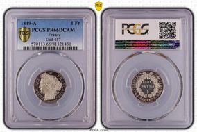 1849-A 1 Fr Flan Bruni PR66DCAM