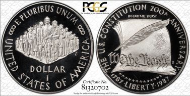 1987-S $1 Constitution PR69DCAM