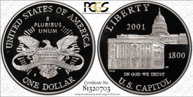 2001-P $1 Capitol Visitor PR69DCAM