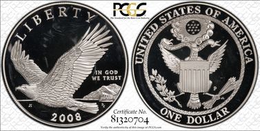 2008-P $1 Bald Eagle PR67DCAM
