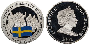 2002 $1 World Cup Sweden 3rd Place PR66DCAM
