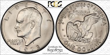 1973-S $1 Silver MS66