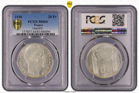 1938 20 Fr Gad-852 F-400 MS64