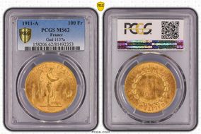 1911-A 100 Fr Gad-1137a F-553 MS62