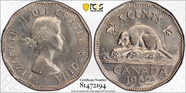 1962 5C Double Date MS65