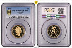 1986 $1 Peace PR69DCAM
