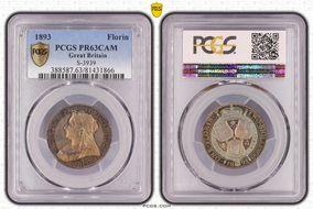 1893 Florin S-3939 PR63CAM