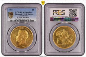 1911 £5 S-3994 WR-414 PR1