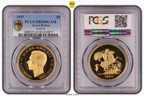 1937 £5 S-4074 PR65DCAM