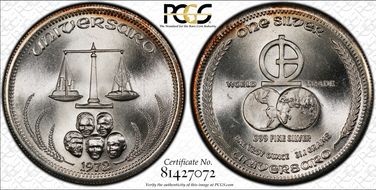 1972 Univeraro X#1 World Trade MS65