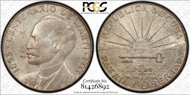 1953 Peso Jose Marti KM-29  Ag MS64