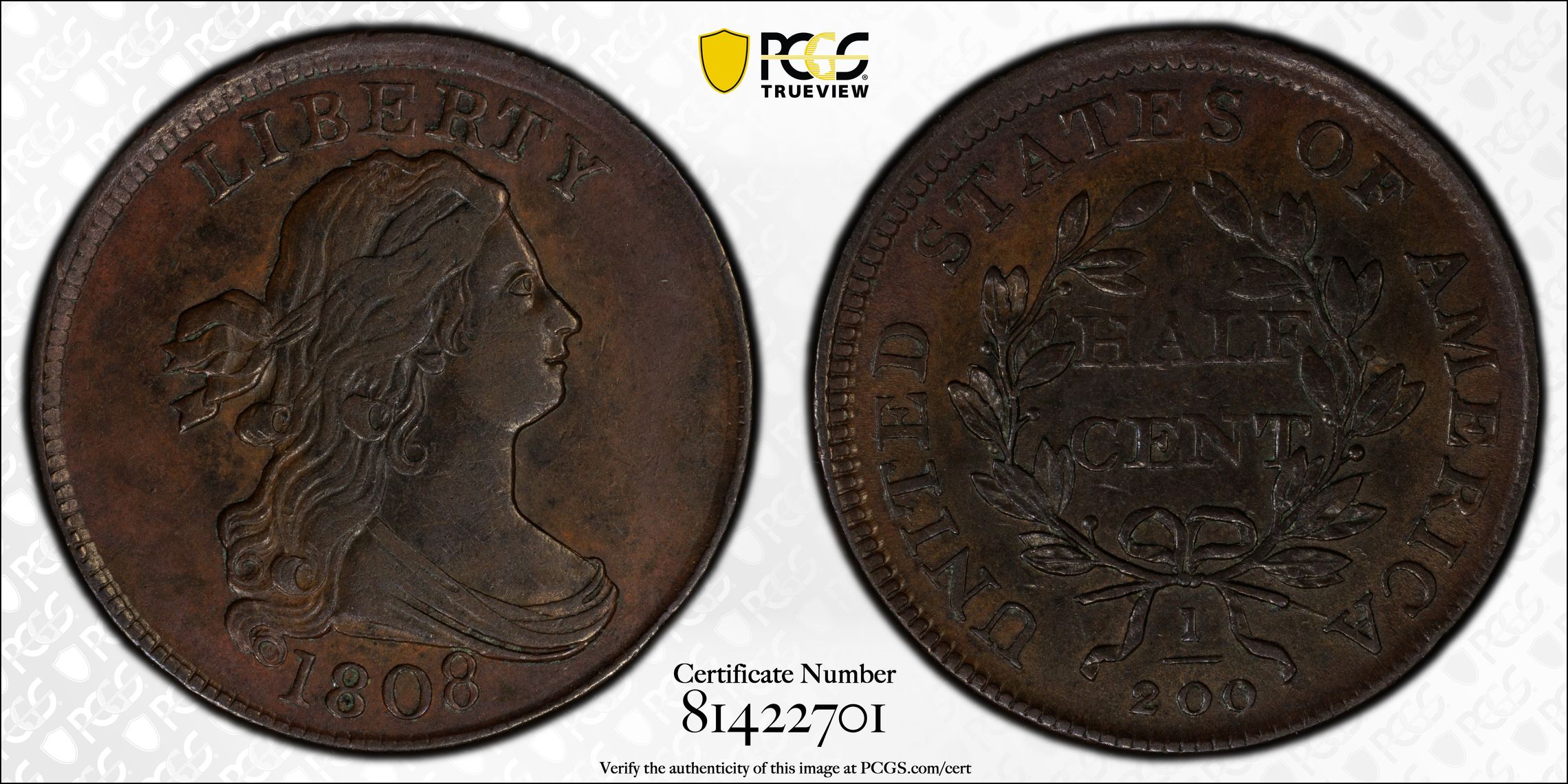 1808 P C-3 Half Cent