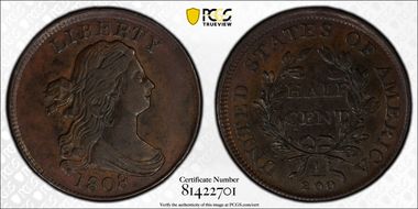 1808 1/2C C-3 AU53BN