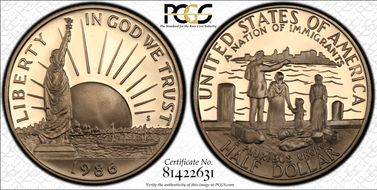 1986-S 50C Statue Of Liberty PR69DCAM