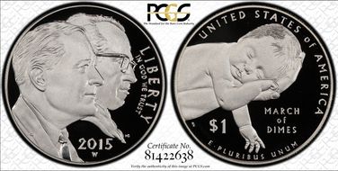 2015-W $1 Silver March of Dimes Set PR69DCAM