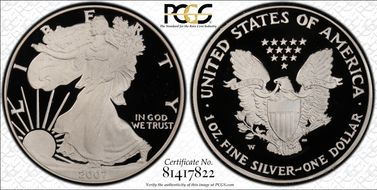 2007-W $1 Silver Eagle PR69DCAM