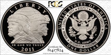 2011-P $1 United States Army PR69DCAM