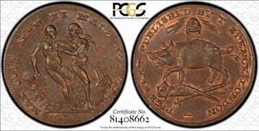 (c.1790) Tk 1/4D DH-1083 Middlesex, Spence's MS65BN