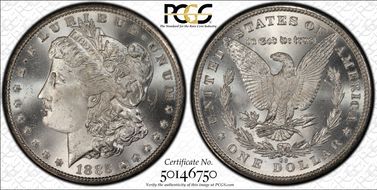 1885-CC $1 VAM 4, Doubled Dash MS66