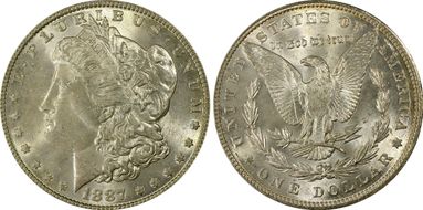 1885-CC $1 VAM 4, Doubled Dash MS66