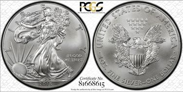 2015 $1 Silver Eagle MS68