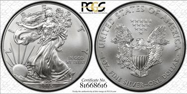 2015 $1 Silver Eagle MS68