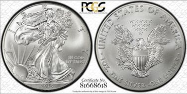 2015 $1 Silver Eagle MS67