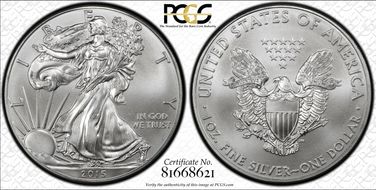 2015 $1 Silver Eagle MS67