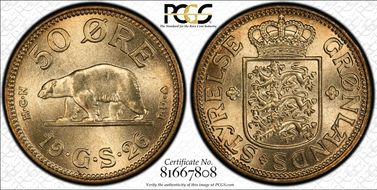 1926 HCN GJ 50 Ore KM-7 MS66