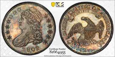 1809 50C O-107, III Edge MS61
