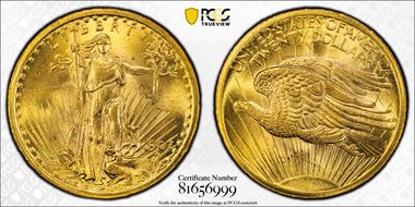 1907 $20 Saint-Gaudens MS63