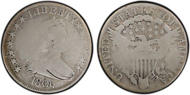 1806 50C Pointed 6, Stem AG3