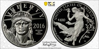 2016-W $100 Statue of Liberty First Strike PR70DCAM