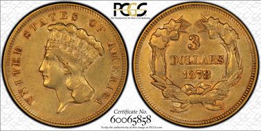 1878 $3 AU53