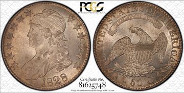 1828 50C Curl Base 2, No Knob MS65