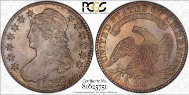 1830 50C Small 0 MS64