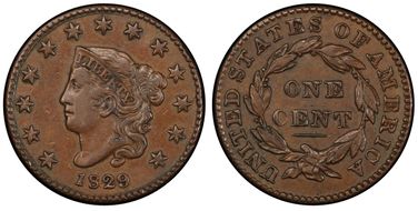 1829 1C Medium Letters AU55BN