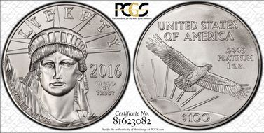 2016 $100 Statue of Liberty First Strike MS69
