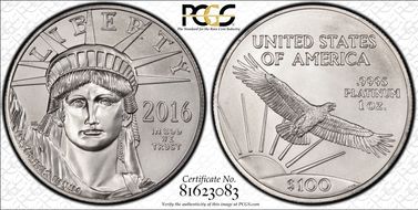 2016 $100 Statue of Liberty First Strike MS69