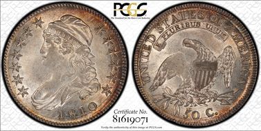 1810 50C O-102a AU58