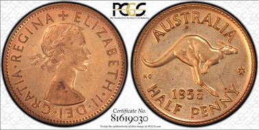 1955(p) 1/2D No Dot PR62RD