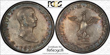 1822-Mo JM 8 R Iturbide KM-304  Ag MS61