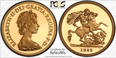 1982 £5 S-SE1 St. George PR69DCAM